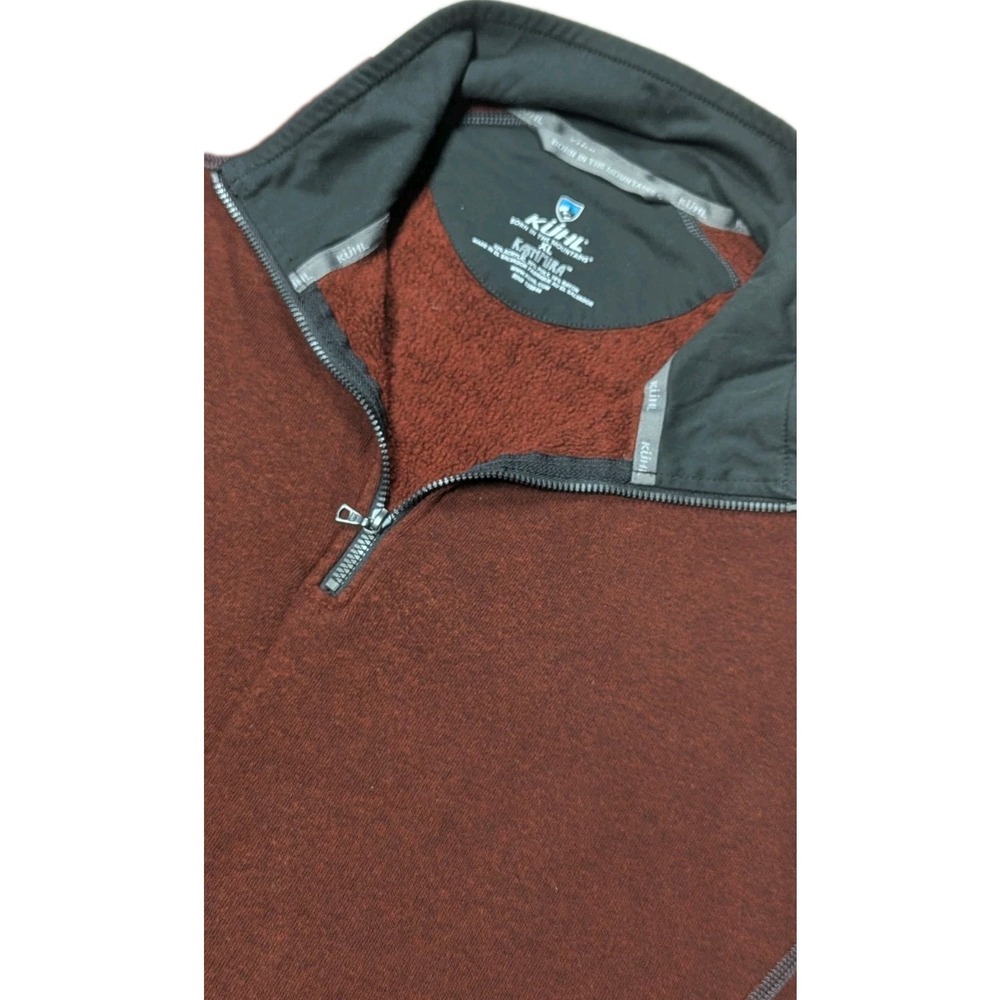 Kuhl Revel Kashmira Quarter Zip Pullover Sweater Rust Brown Men's XL